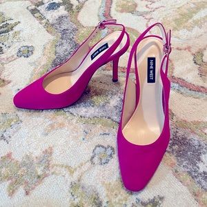 New Nine West Suede Slingback Pumps